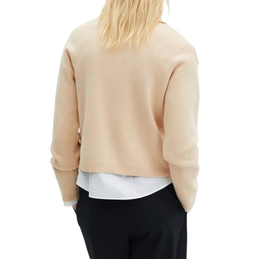 Custom Wool-Cotton Polo Women Sweater - PG5811