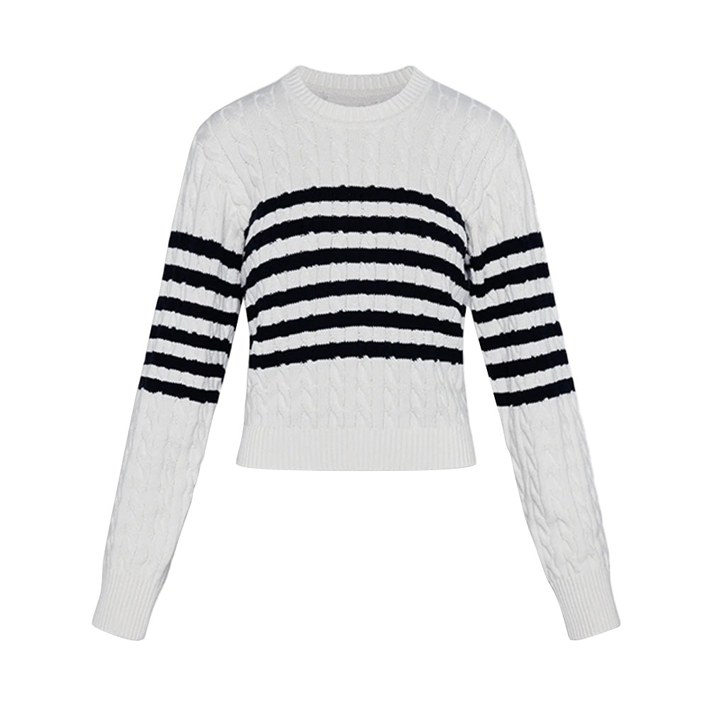 Custom Cotton Striped Women Sweater - PG7215