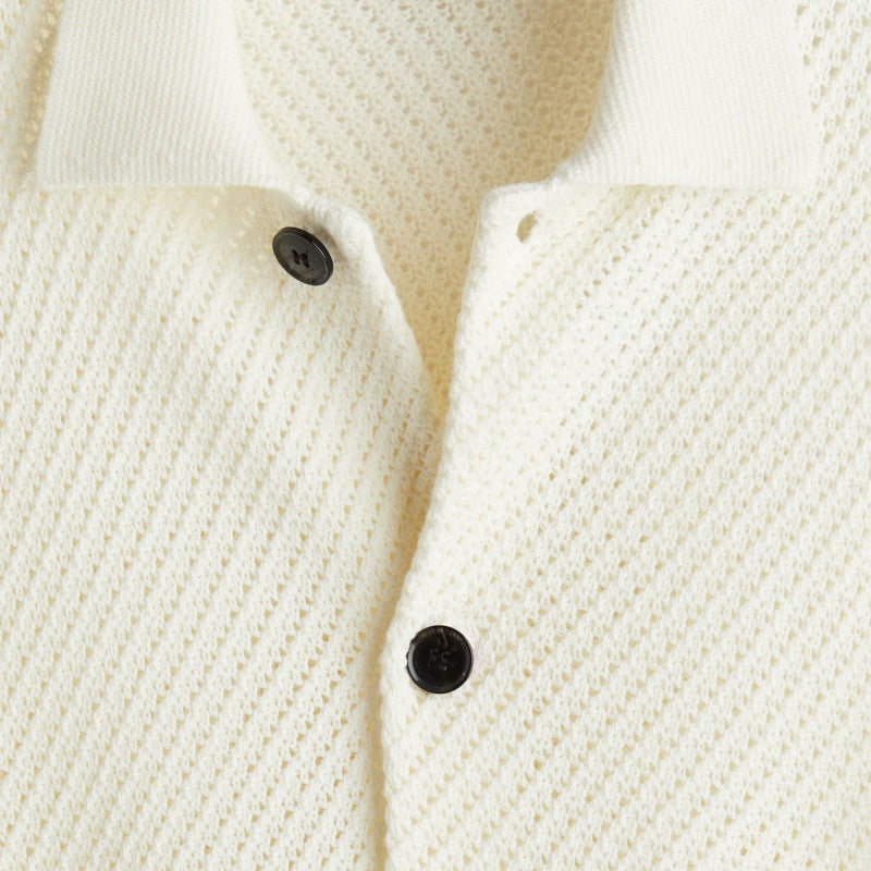 Custom Crochet Cotton Blend Men Cardigan - PG5847