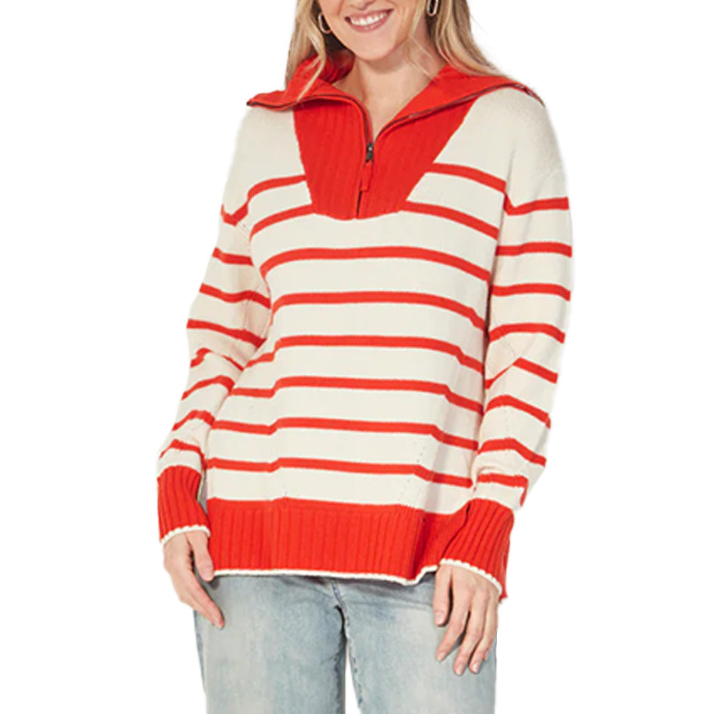 Custom Striped Trendy Women Sweater - PG7241