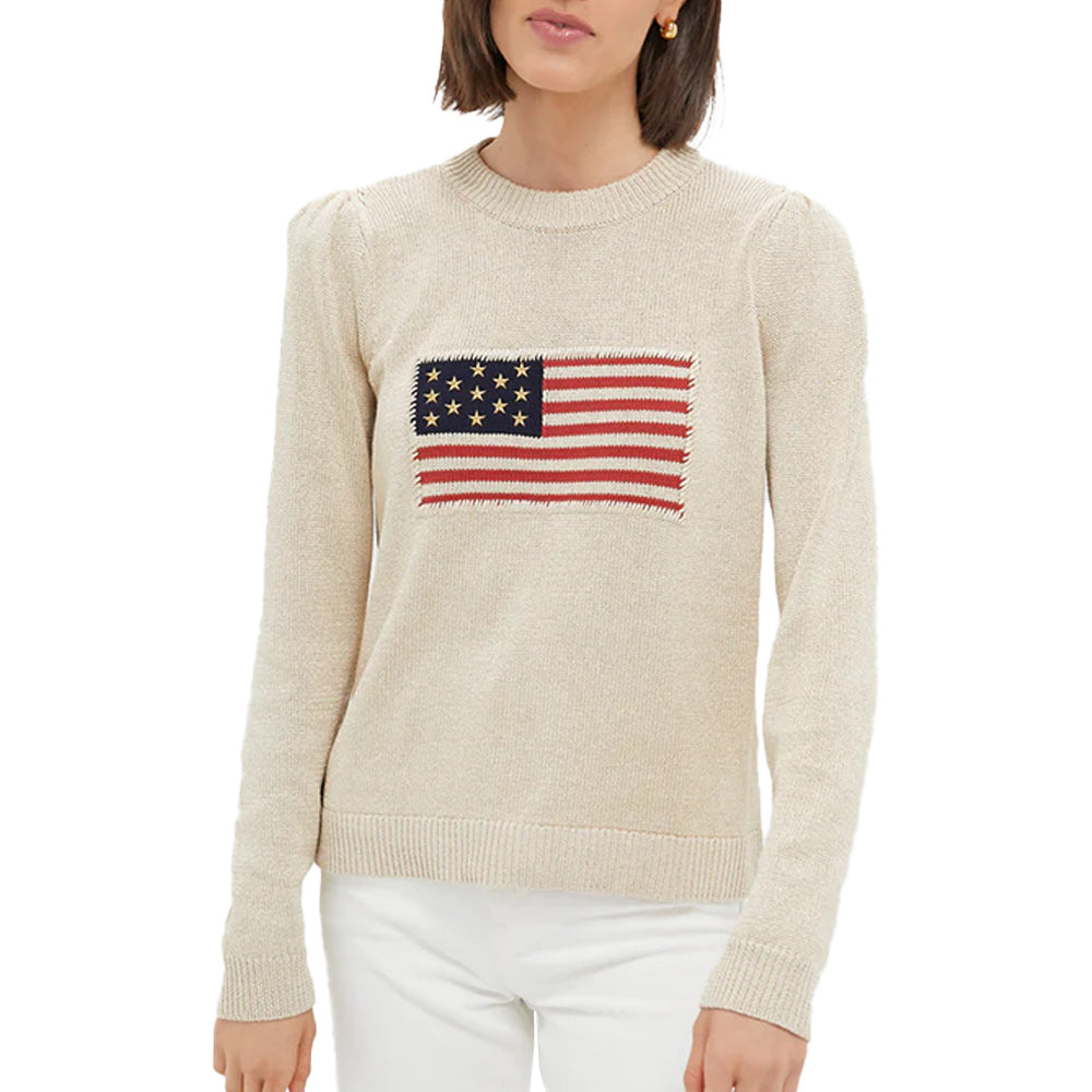 Custom Embroidery Patch American Flag Women Sweater - PG7253