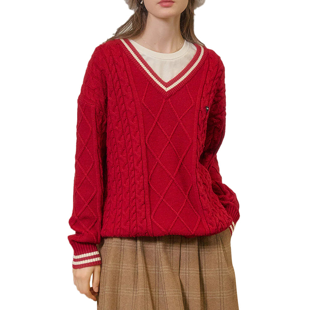 Custom V-Neck Women Sweater - PG7281