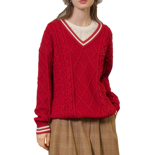 Custom V-Neck Women Sweater - PG7281