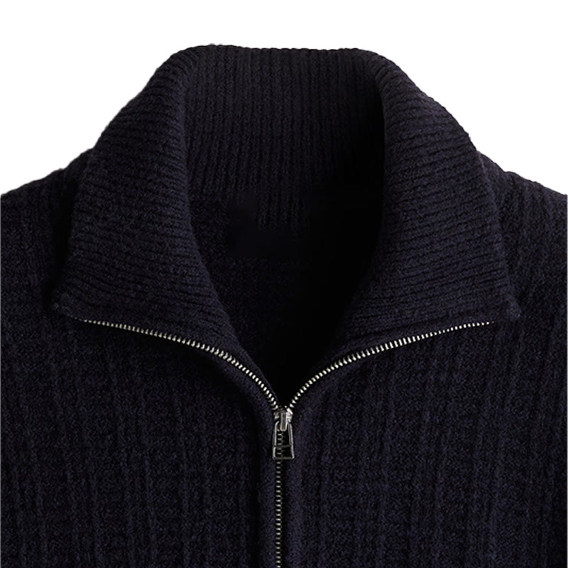 Custom Textured Zip - Up Men Cardigan - PG7245