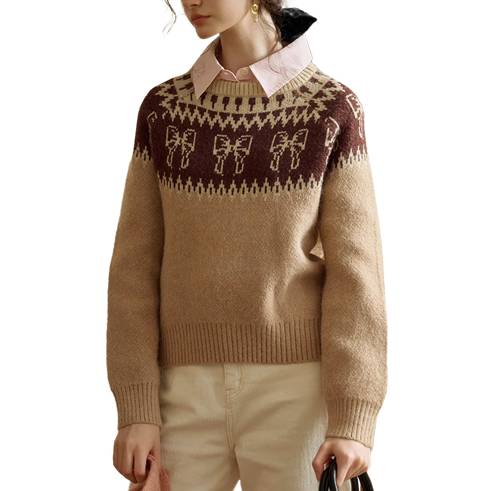 Custom Intarsia-Patterned Women Sweater - PG7292