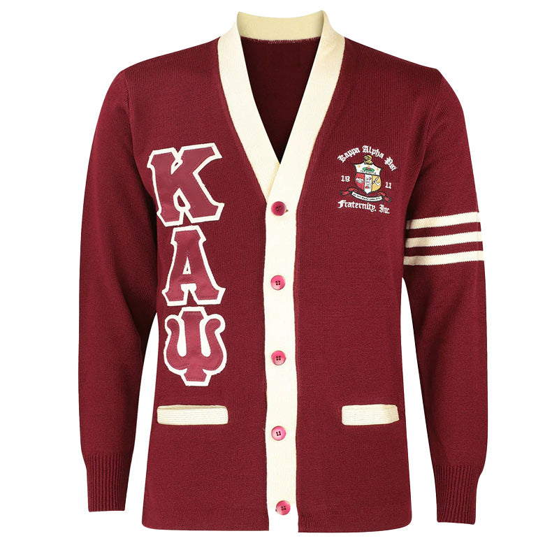Custom Embroidered Fraternity Cardigan in Burgundy