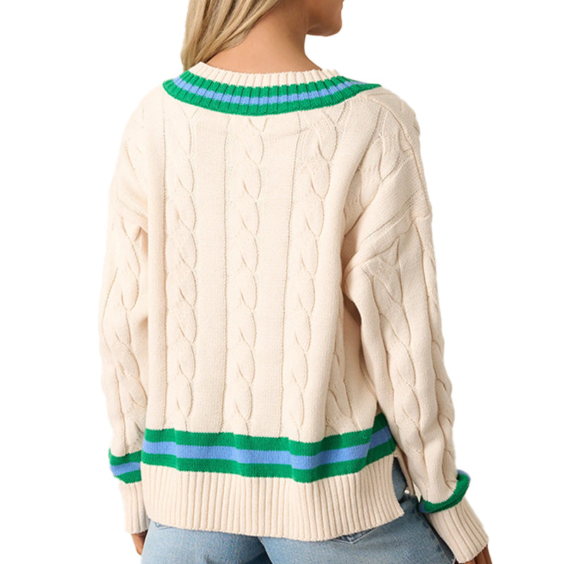 Custom 100%Cotton Cable Women Sweater - PG5296