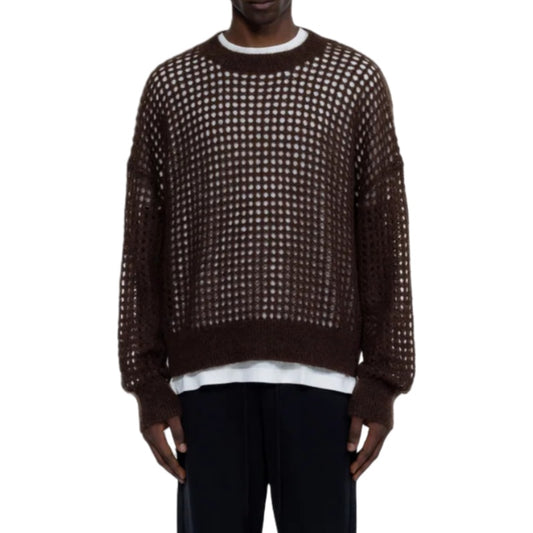 Custom Cotton Blend Crochet Men Sweater - PG4011