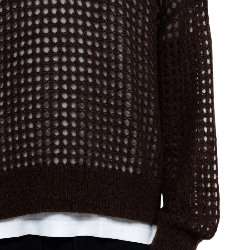 Custom Cotton Blend Crochet Men Sweater - PG4011