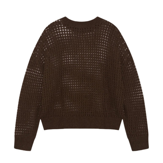 Custom Cotton Blend Crochet Men Sweater - PG4011