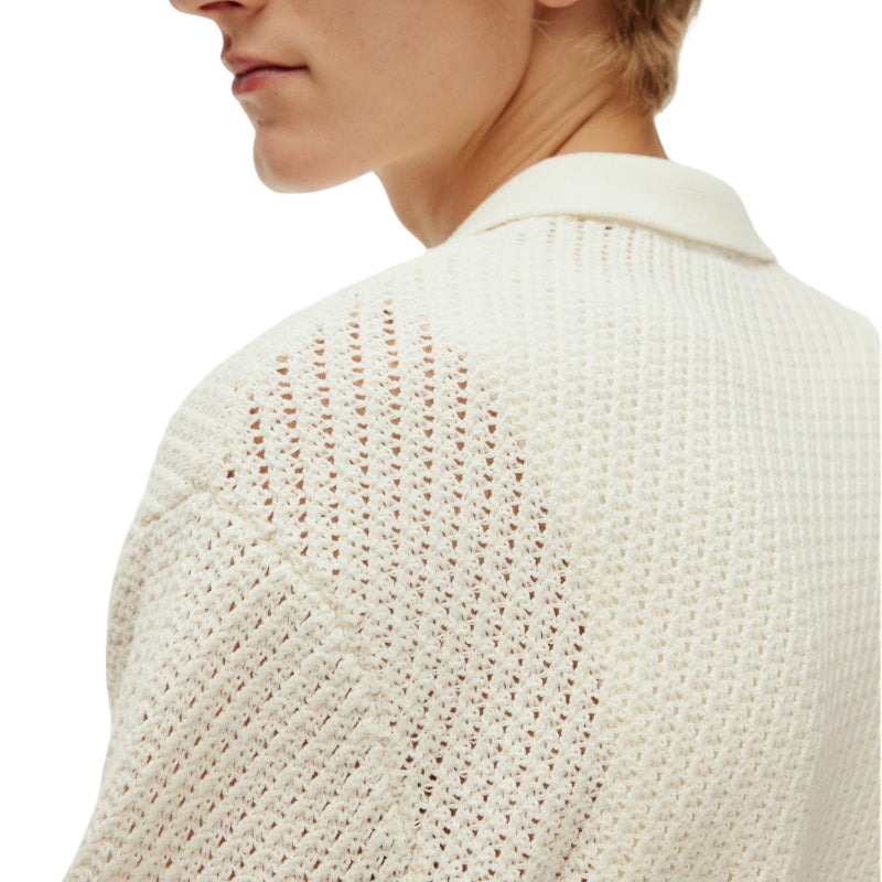 Custom Crochet Cotton Blend Men Cardigan - PG5847