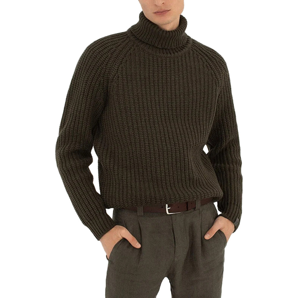 Custom Ribbed Turtleneck Knit Men Sweater - PG7281