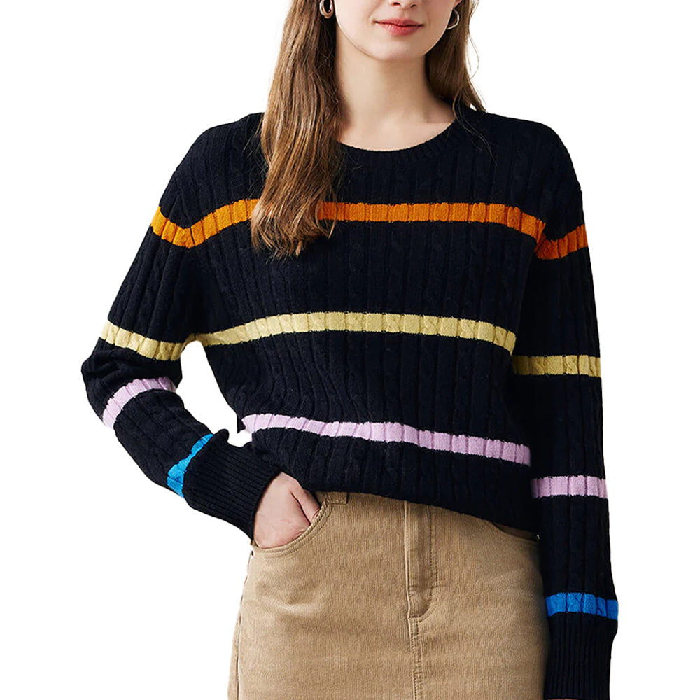 Custom Vintage Striped Women Sweater - PG7297