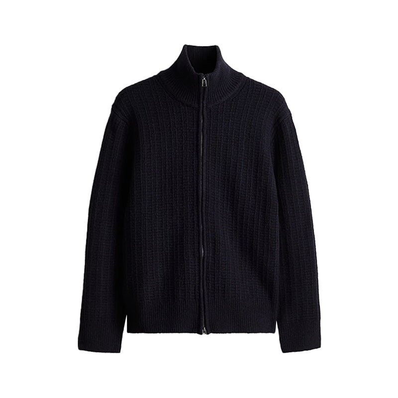 Custom Textured Zip - Up Men Cardigan - PG7245