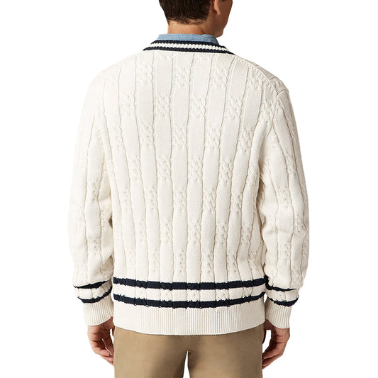 Custom Cable-Knit Button-up Men Cardigan - PG7264