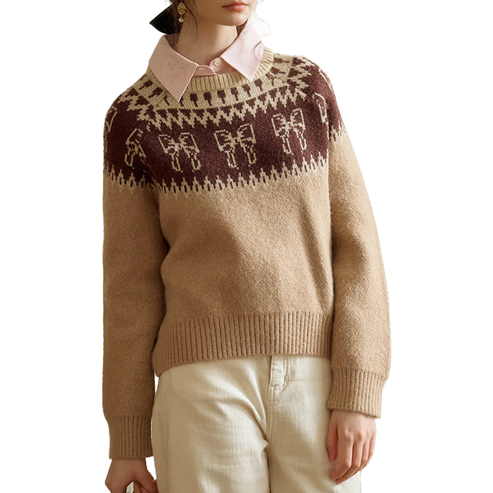 Custom Intarsia-Patterned Women Sweater - PG7292