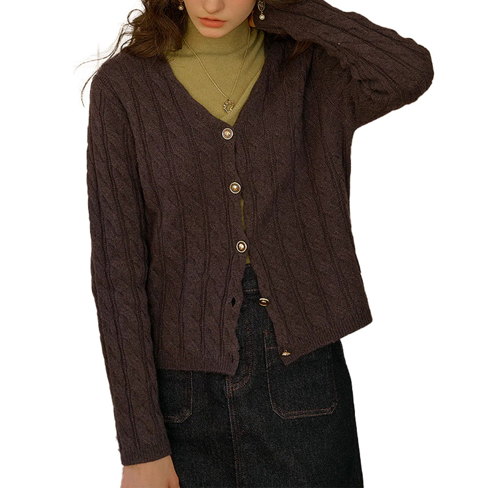 Custom V-Neck Women Cardigan - PG7295