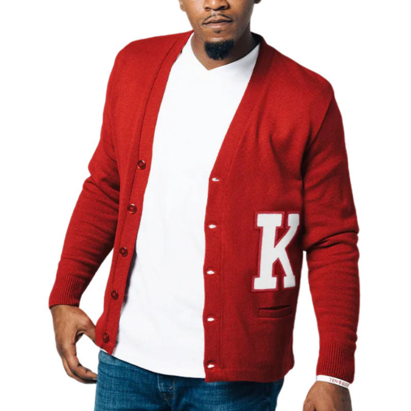 Custom Cotton Blend Letter Cardigan - PG04037