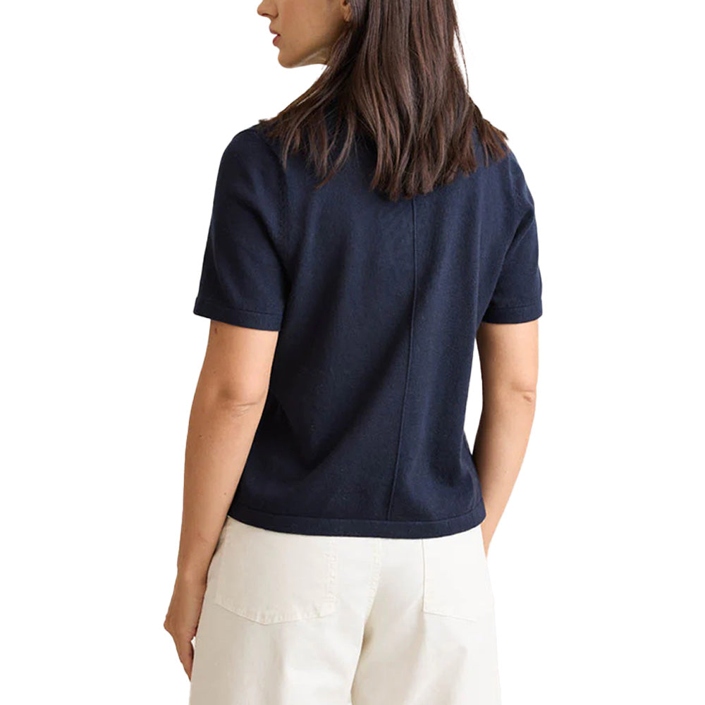 Custom V-neck Women Knit Short Sleeves Sweater - PG7242