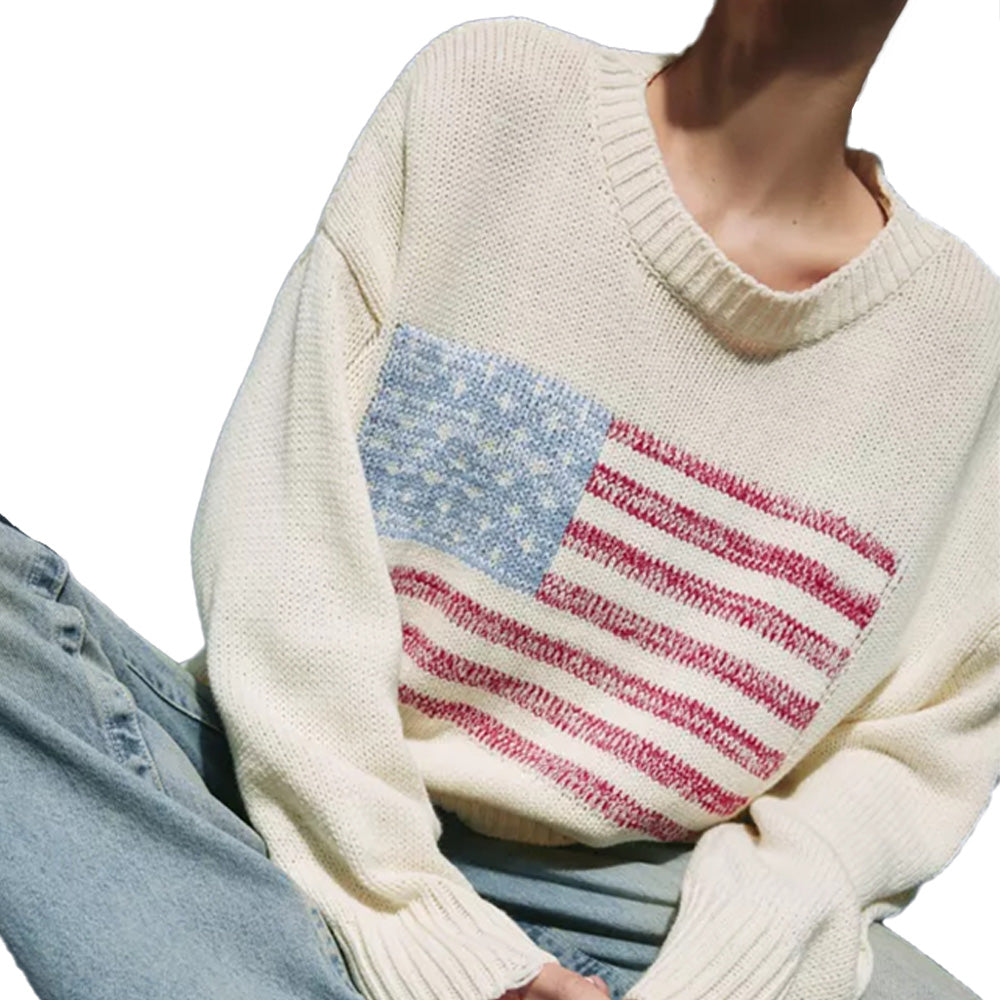 Custom Intarsia-Flag Women Sweater - PG7244