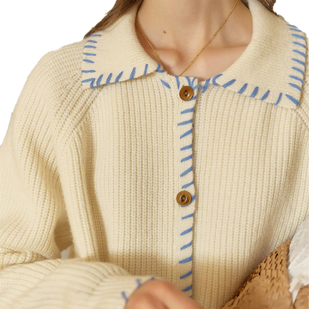Custom Ribbed Button-up Women Cardigan - PG7282