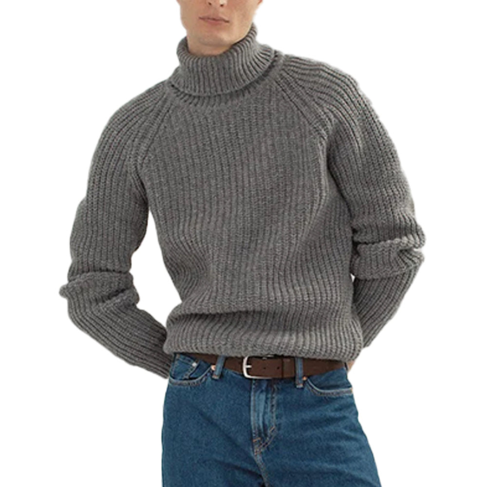 Custom Ribbed Turtleneck Knit Men Sweater - PG7281