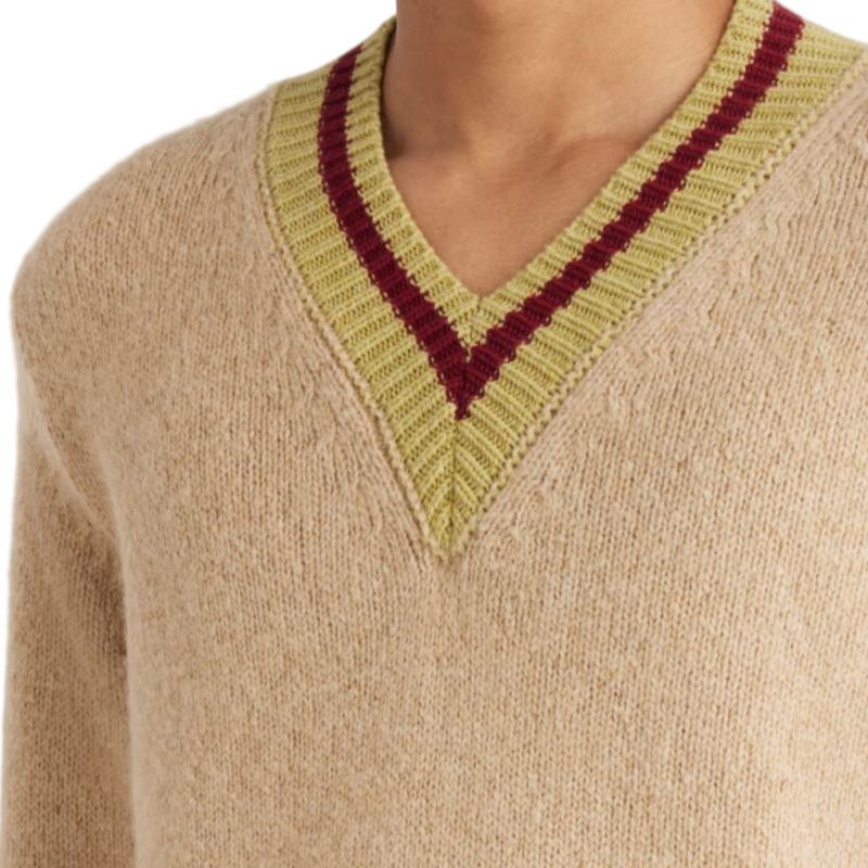 Custom Merino Wool V-Neck Sweater - OEM/ODM Men's Knitted Pullover