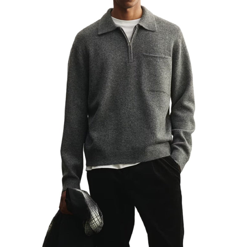 Custom Cotton Blend Men Sweater Quater-Zipper - PG5850