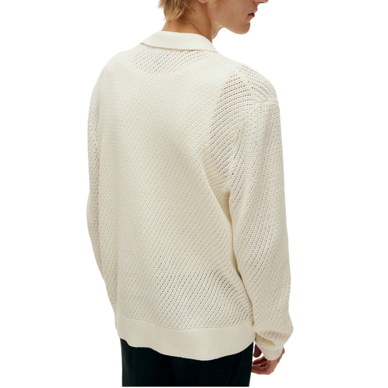 Custom Crochet Cotton Blend Men Cardigan - PG5847