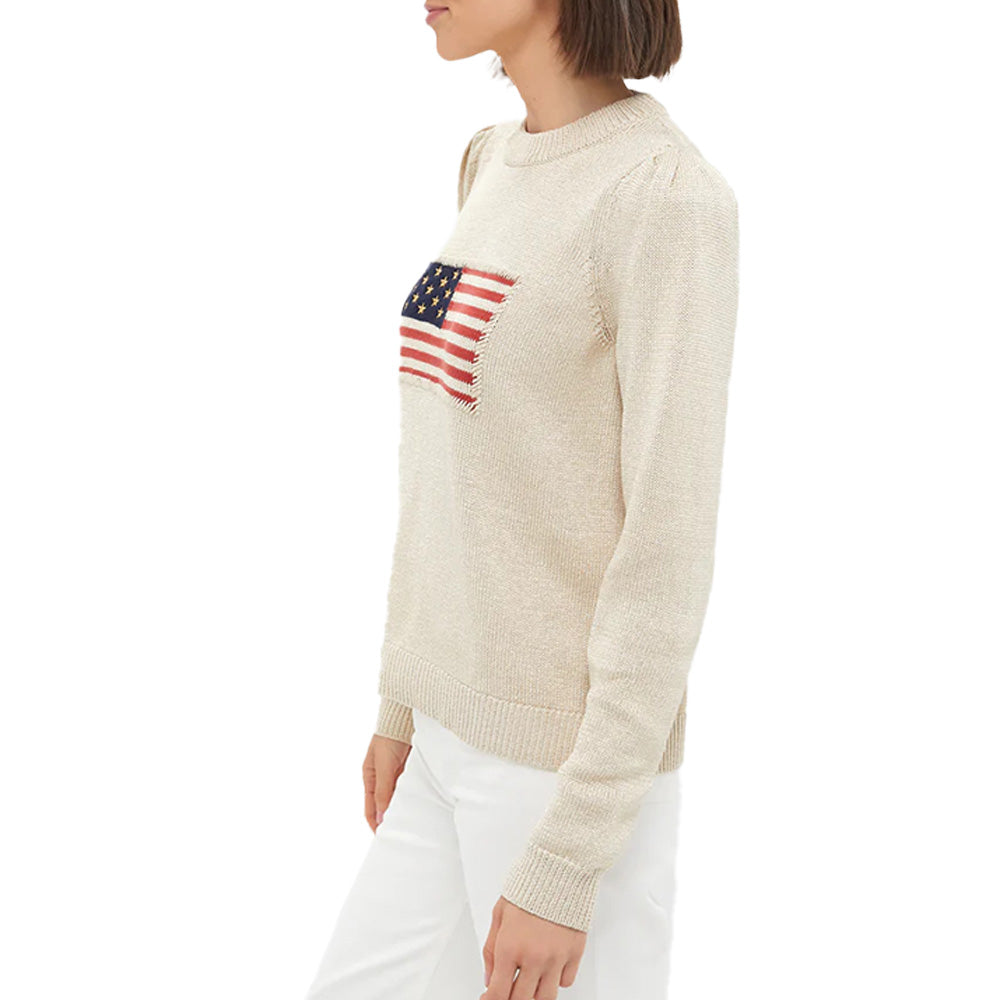 Custom Embroidery Patch American Flag Women Sweater - PG7253