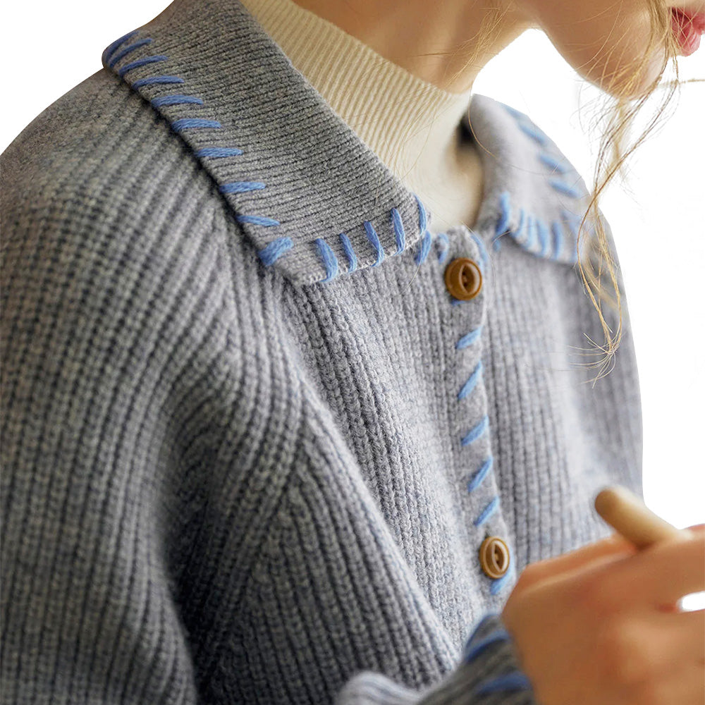 Custom Ribbed Button-up Women Cardigan - PG7282
