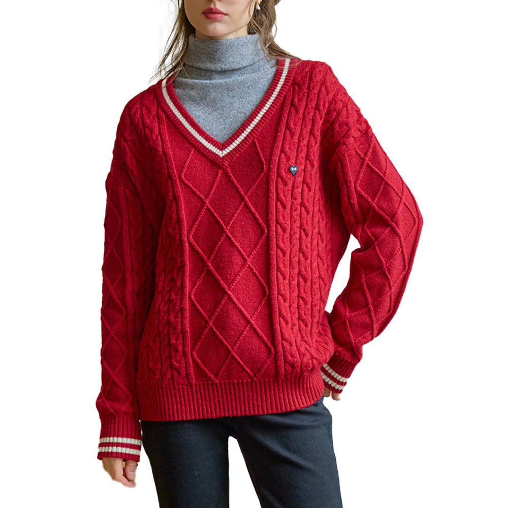 Custom V-Neck Women Sweater - PG7281