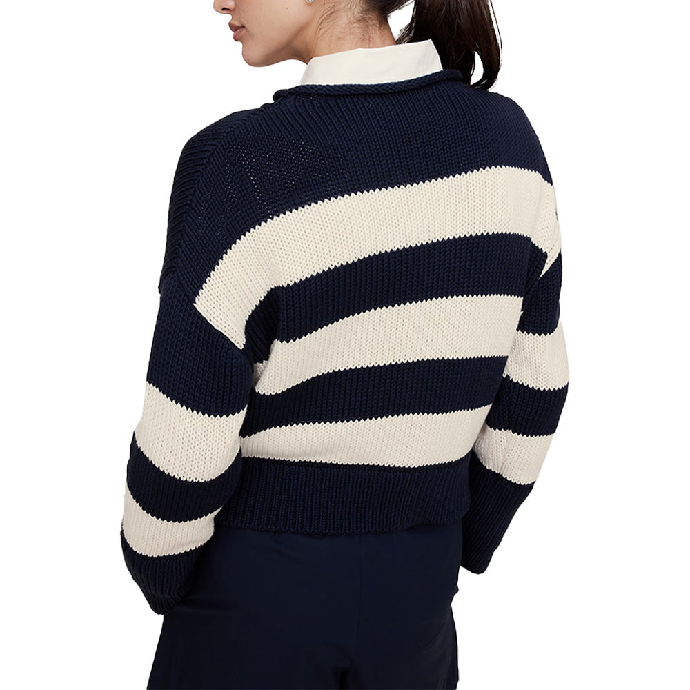 Custom Striped Crew Neck Women Sweater - PG7284