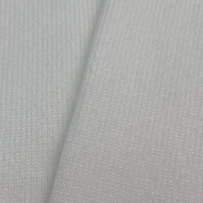 High-quality white knitted fabric close-up, ideal for custom varsity cardigans and personalized apparel