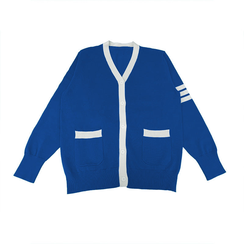 Blue and White Custom Greek Life Organization Cardigan