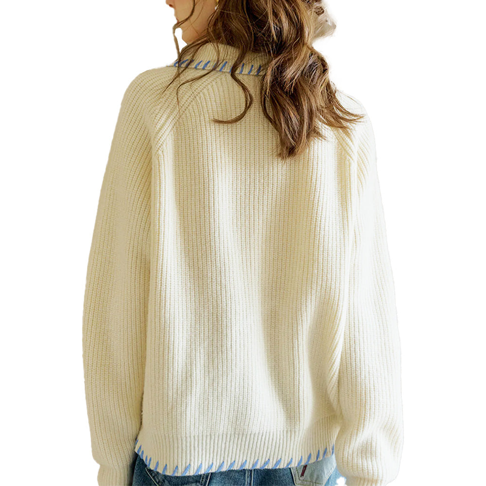 Custom Ribbed Button-up Women Cardigan - PG7282