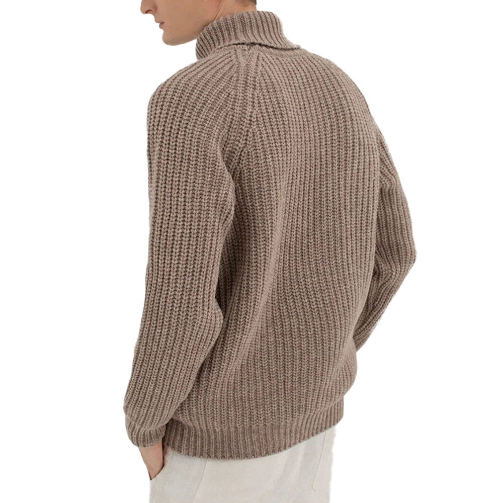 Custom Ribbed Turtleneck Knit Men Sweater - PG7281