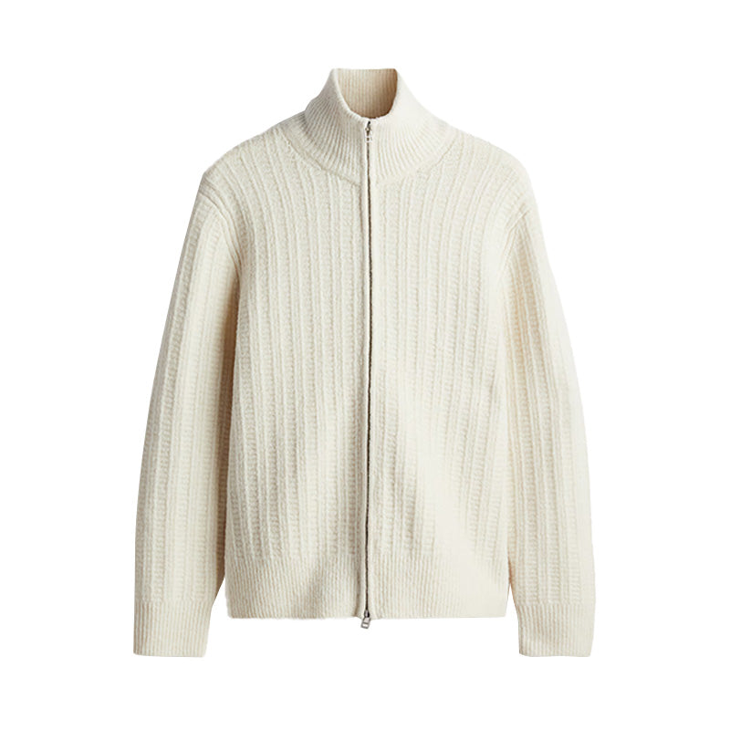 Custom Textured Zip - Up Men Cardigan - PG7245