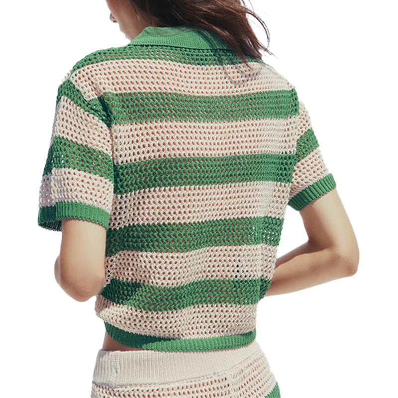 Custom 100%Cotton Women Knit Short Sleeves - PG5307