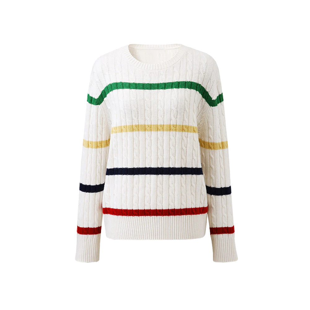 Custom Vintage Striped Women Sweater - PG7297