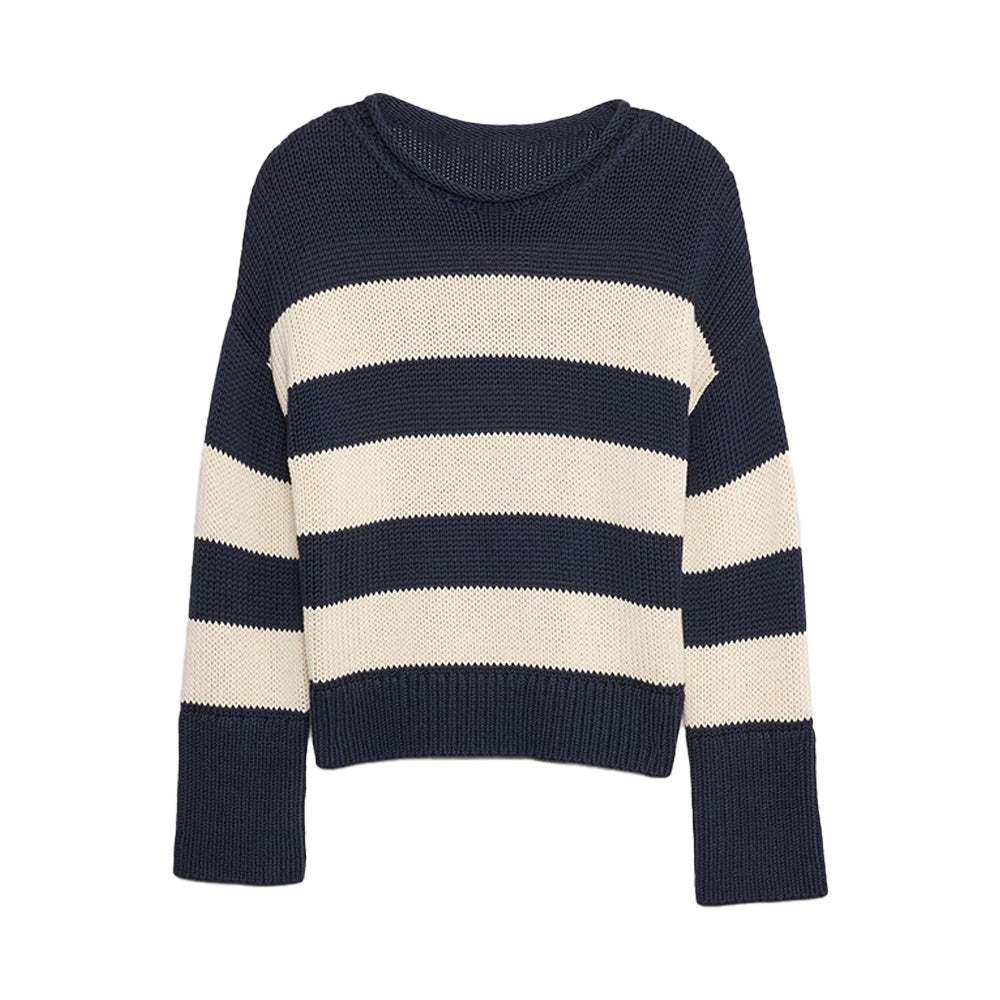 Custom Striped Crew Neck Women Sweater - PG7284