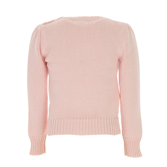 Back view of OEM/ODM 100% Cotton Women's Knit Pullover Sweater with Crew Neck and Ribbed Cuff and Hem