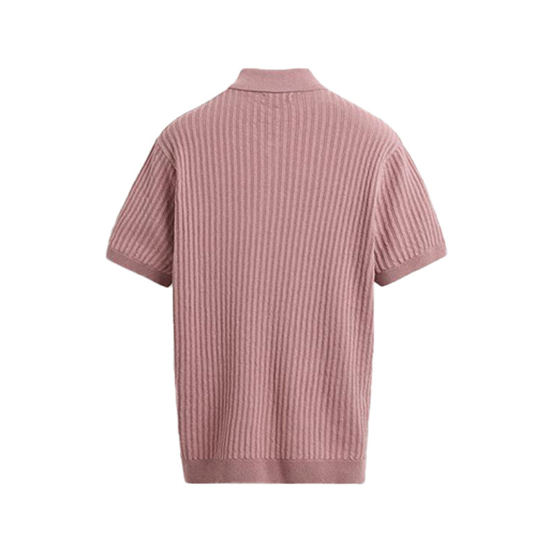 Custom Ribbed Men Knit Short Sleeves - PG53012