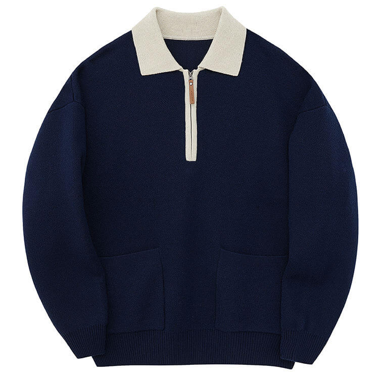 Custom 100%Cotton Quater-Zip Men Sweater - PG5933