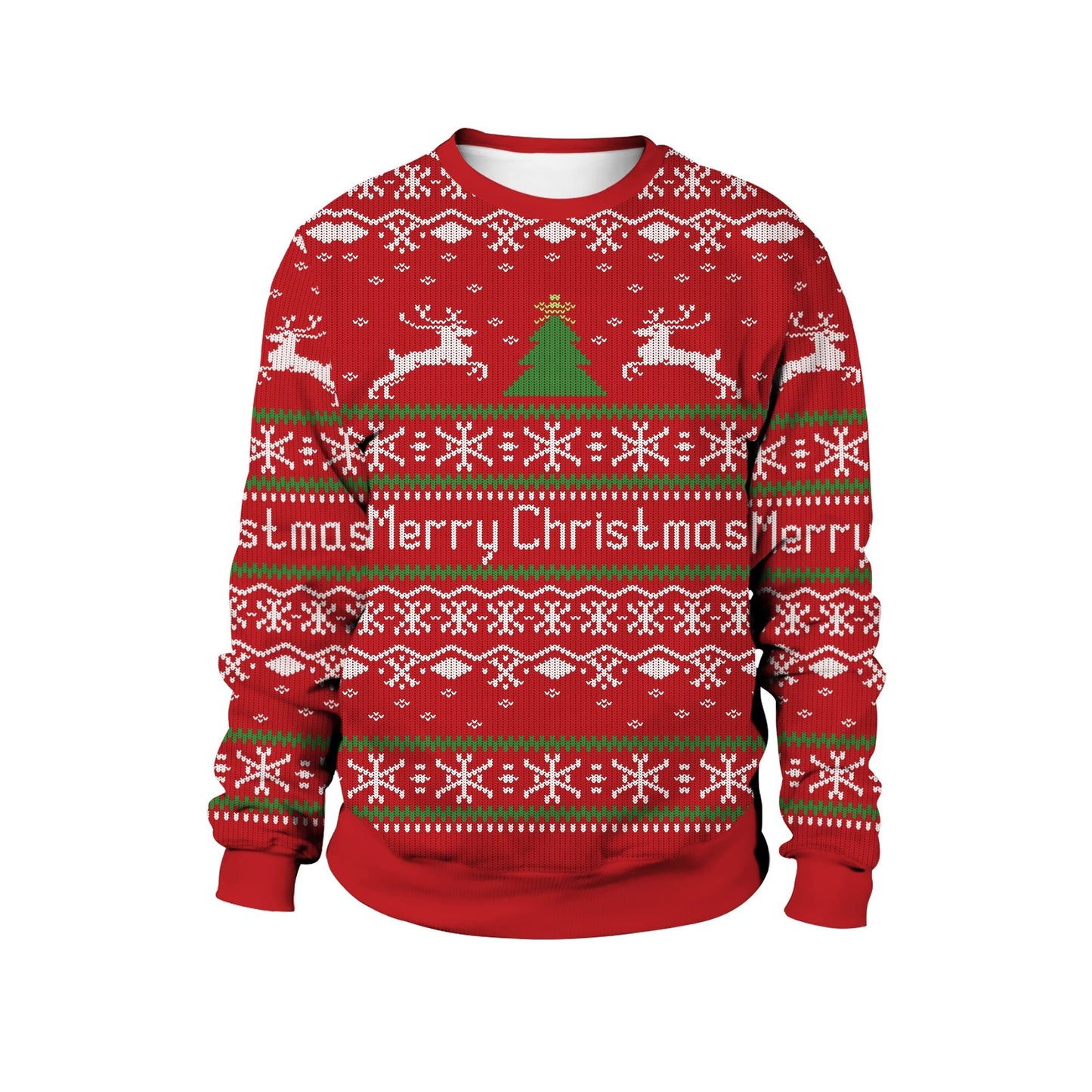 Custom oem Santa Funny Holiday Party Knitted Pullover jumpers Couple Knitted Xmas Brushed Deer unisex Ugly Christmas Sweater