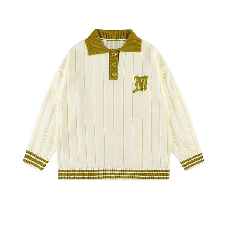 OEM/ODM Custom Embroider Logo Polo Button Men’s Sweater | Knit Sweater Manufacturer