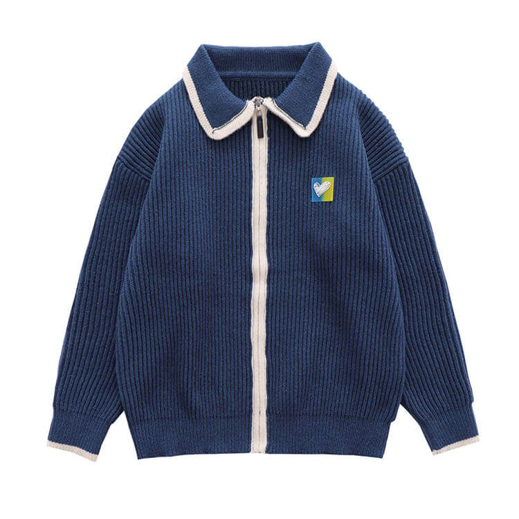 Custom Cotton Zipper Polo Men’s Knit Cardigan | Sweater Manufacturer