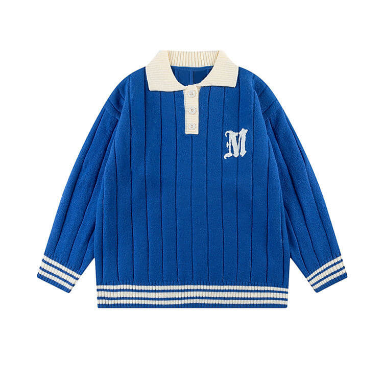 OEM/ODM Custom Embroider Logo Polo Button Men’s Sweater | Knit Sweater Manufacturer