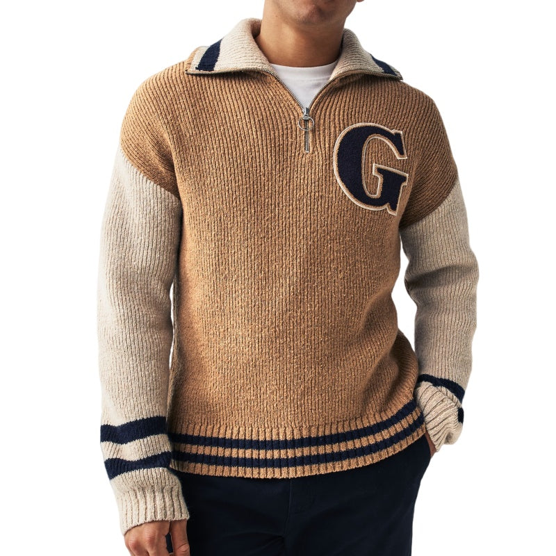 Custom Wool Blend Quater-Zip Men Sweater - PG5858