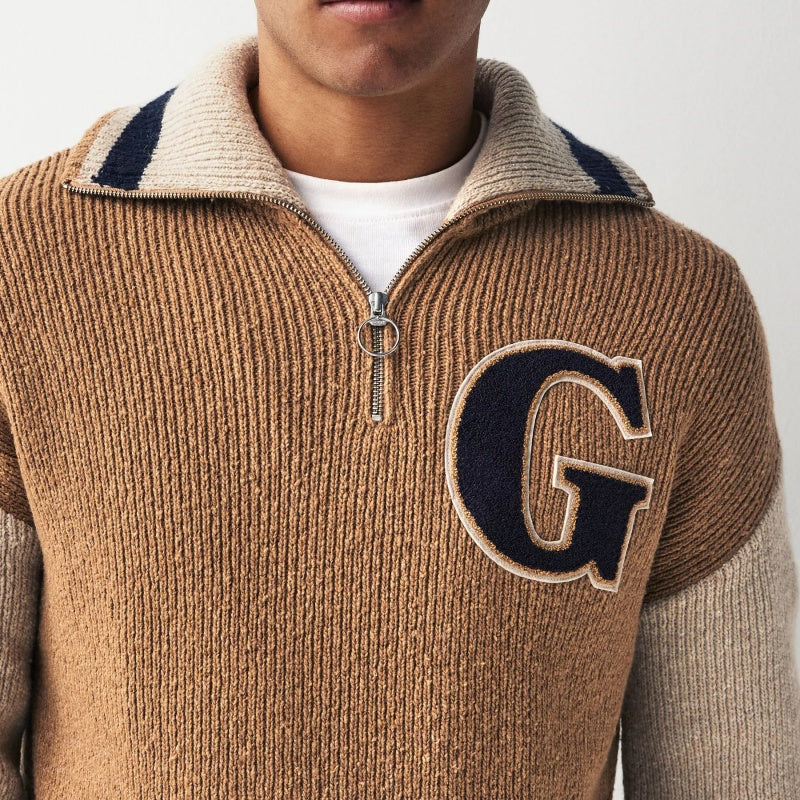 Custom Wool Blend Quater-Zip Men Sweater - PG5858